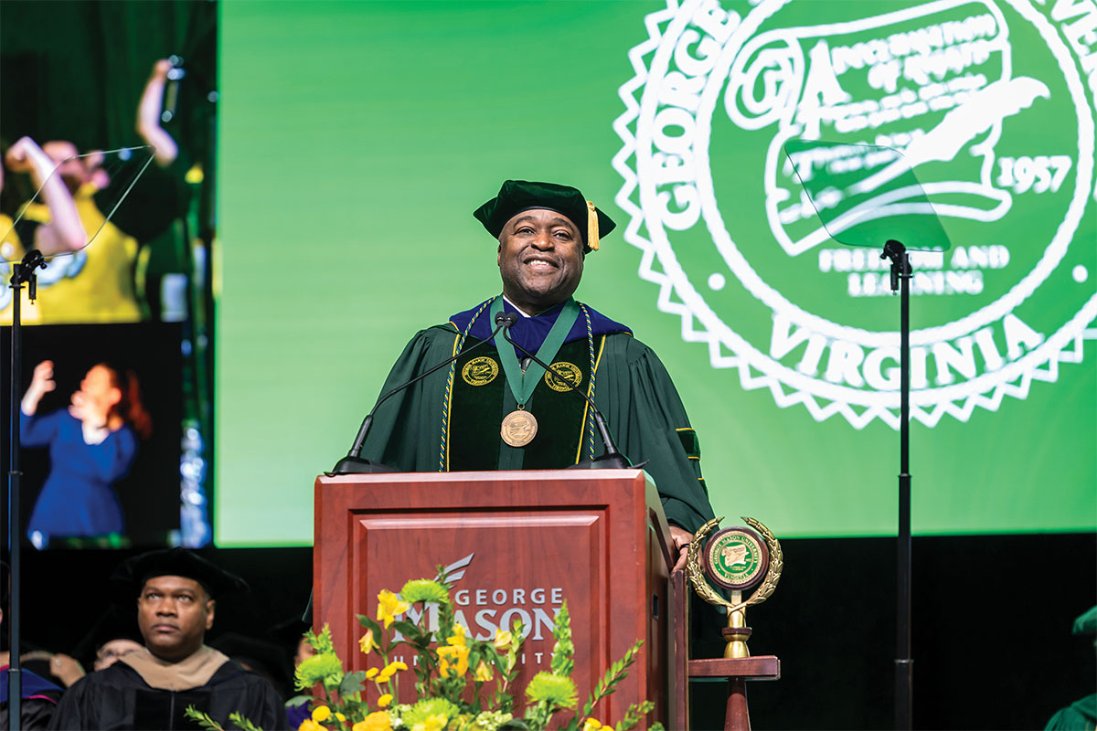 Gregory Washington gives graduation speech