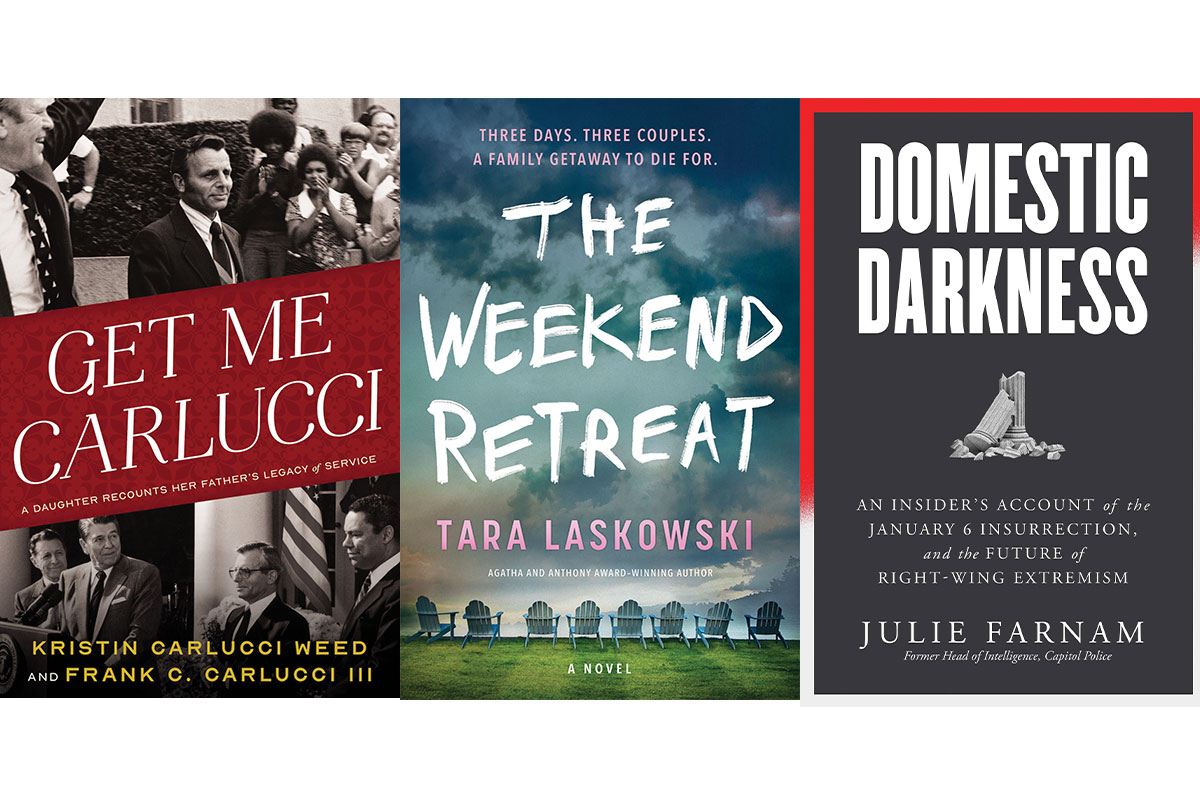 Cover images of Get Me Carlucci, The Weekend Retreat, and Domestic Darkness