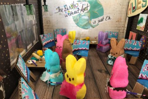 peep art class diorama