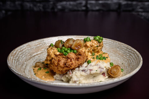 crispy fried chicken thigh at Royal Restaurant