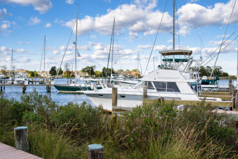 Boats docked in St. Michaels