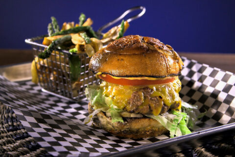 Amanda Luhowiak's burger and asparagus fries