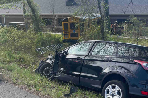 school bus into DMV