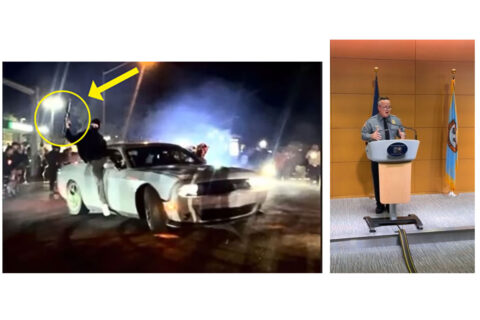 Composite of Springfield street takeover and Fairfax Chief Kevin Davis