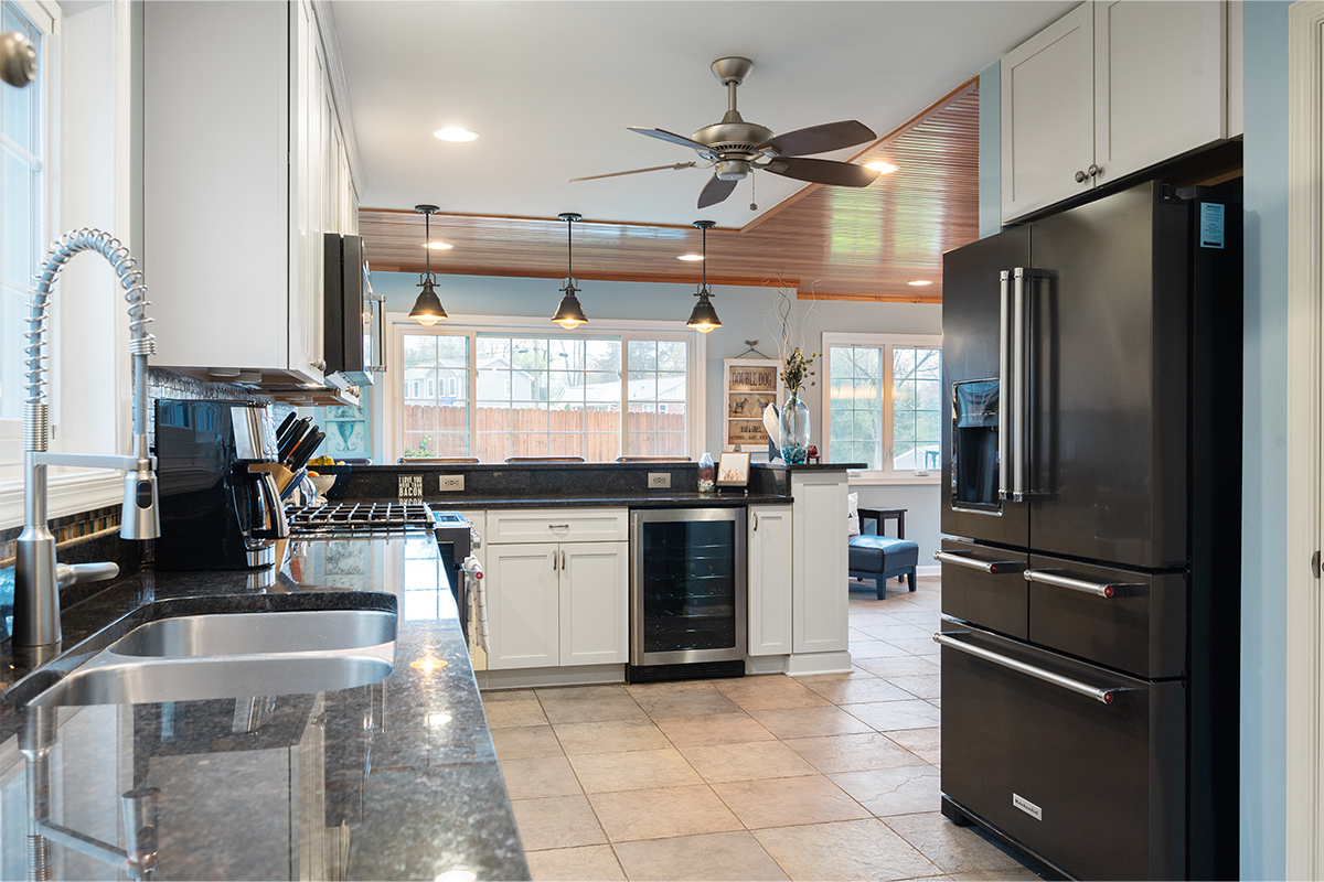 kitchen with black appliances