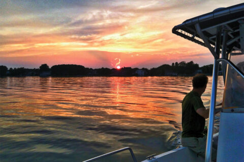 Sunset from boat ride on Maryland's Eastern Shore