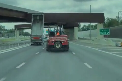 I-66 truck bed up before hitting support beams