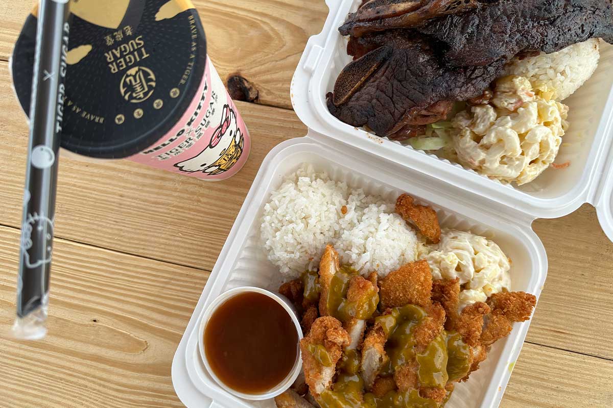 Chicken Katsu and BBQ Mix at L&L Hawaiian Barbecue