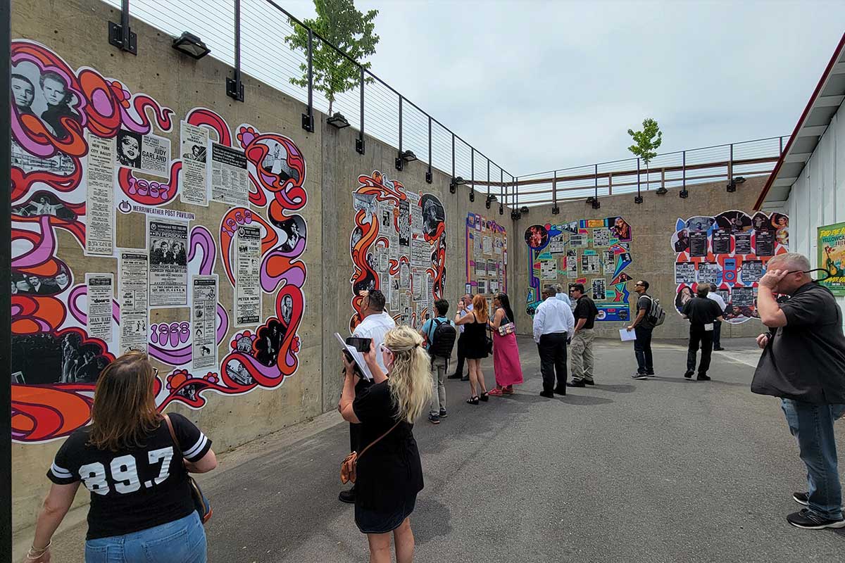 mural made with previous merriweather lineups