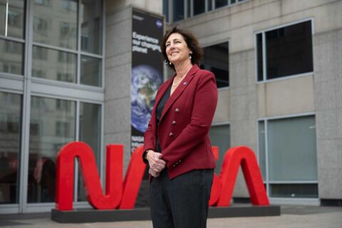 robyn gatens in front of nasa sign