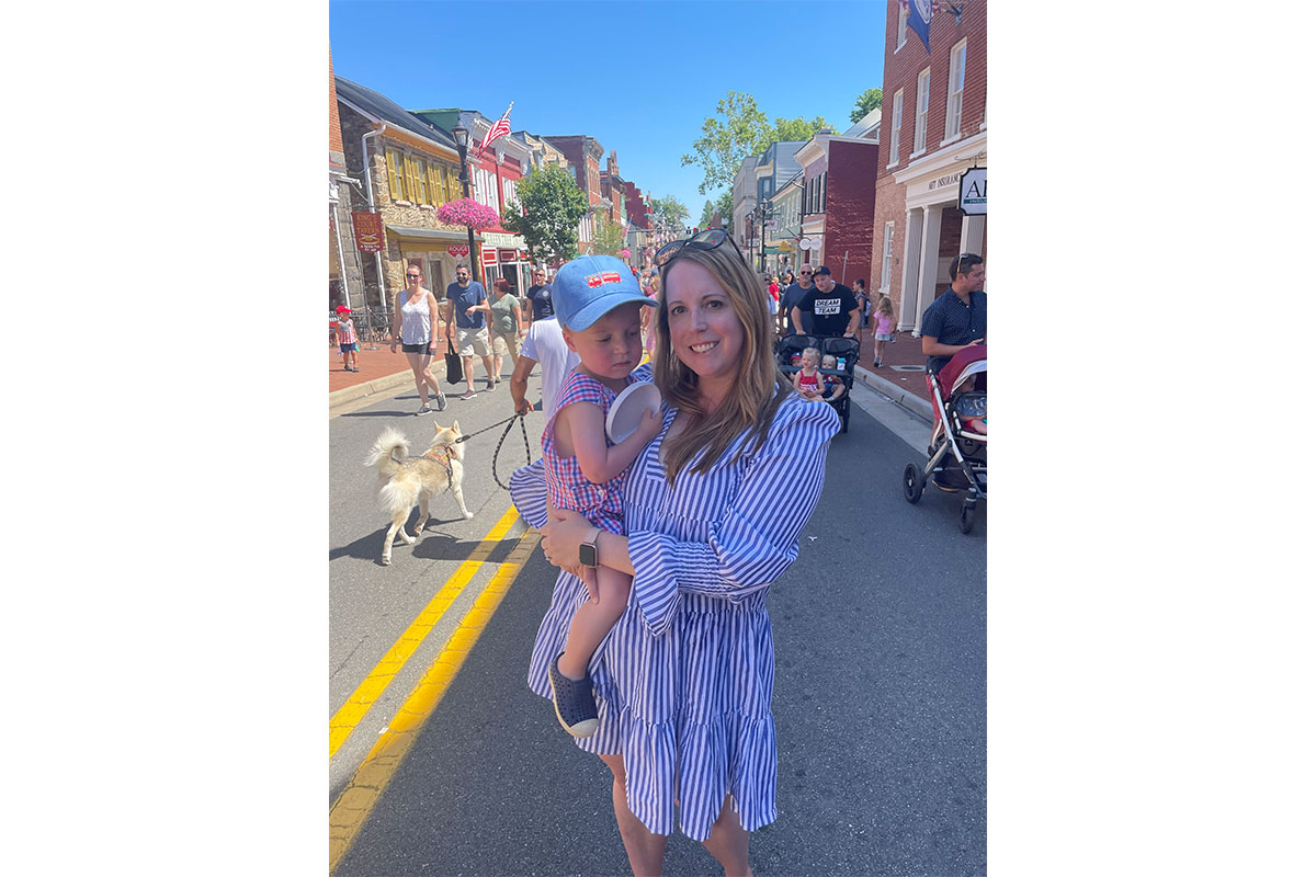 Amanda Lincoln with son on July 4