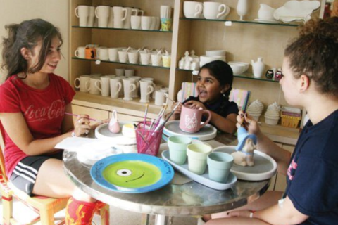 Paint your own pottery, Kiln & Custard