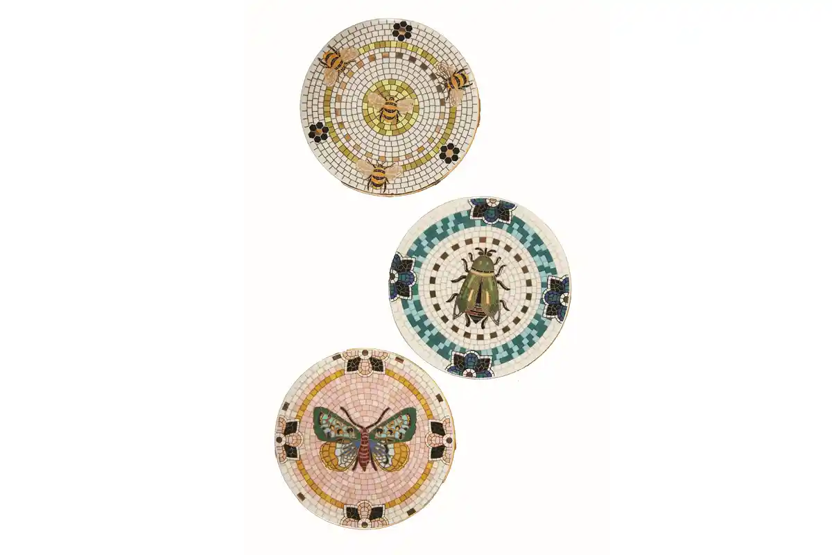 garden tile coasters with mosaic patterns