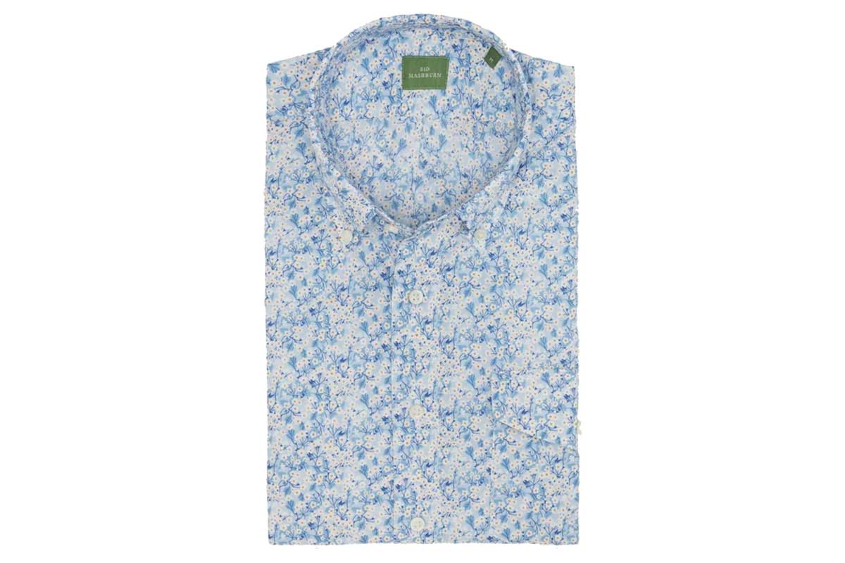 white and blue button down shirt