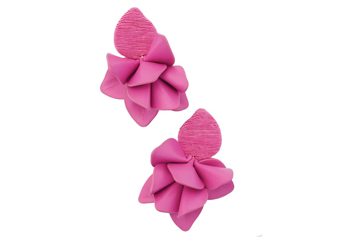 pink flower earrings