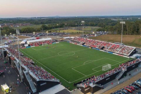 aerial shot of segra field in Leesburg
