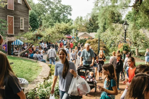 People visiting fall festival in Pennsylvania