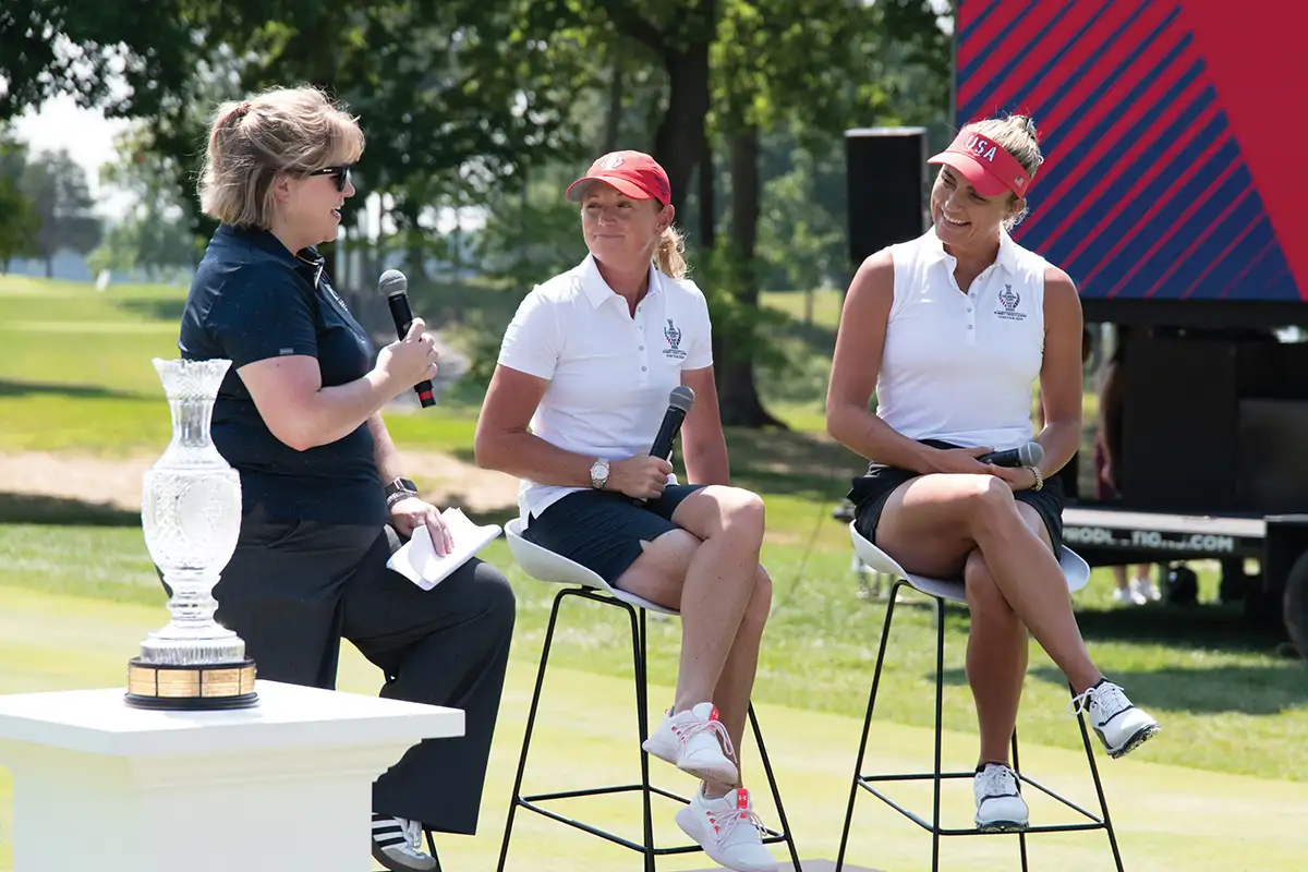 Stacy Lewis and Lexi Thompson at media day