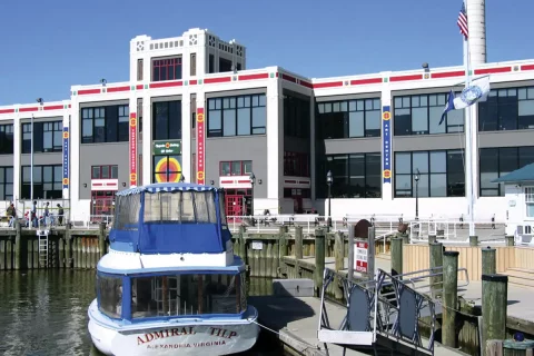 Torpedo Factory with boat outside