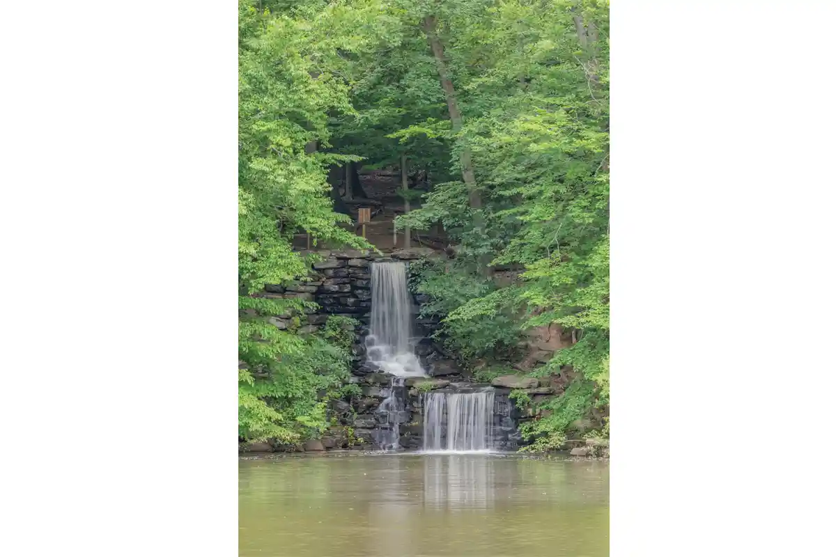 Winkler Botanical Preserve is picture perfect with a waterfall.