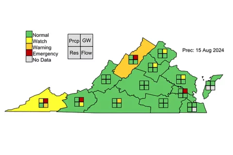 Virginia drought map August 2024