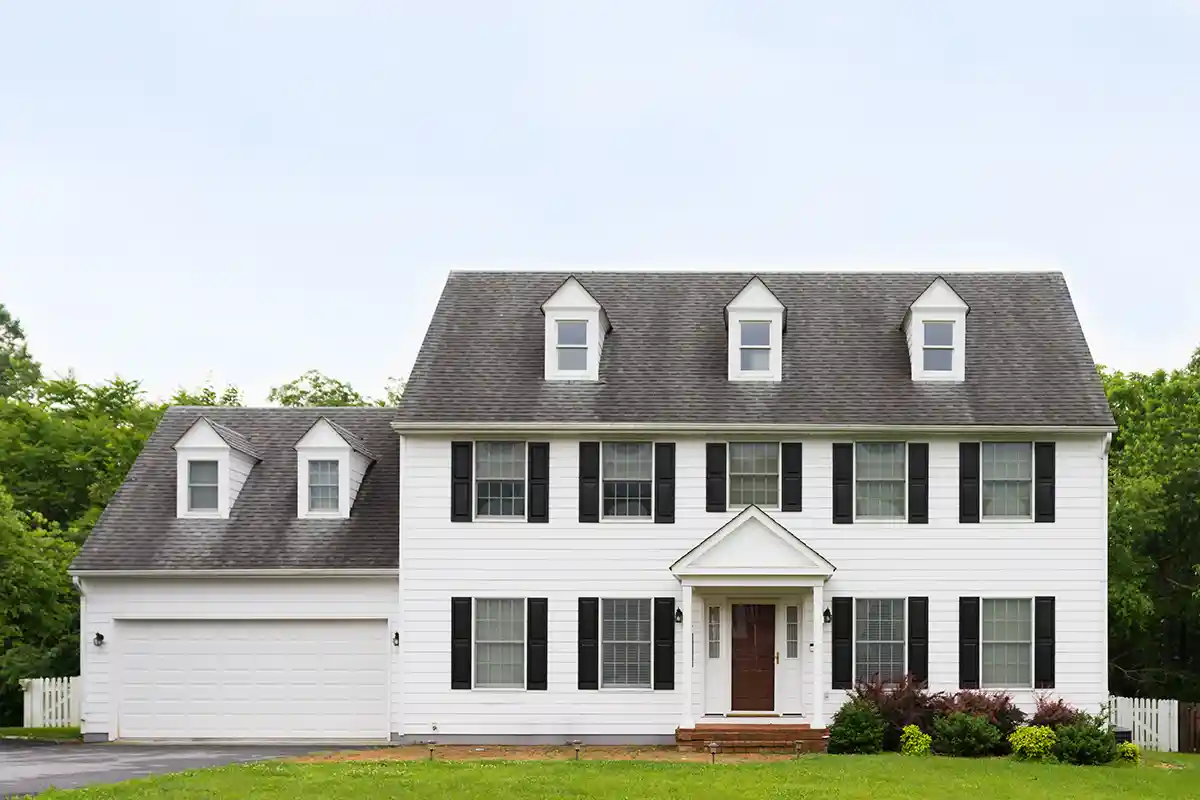 white colonial house