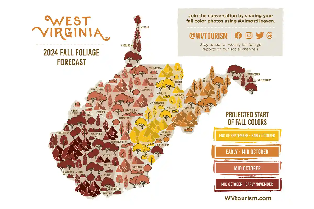 2024 Fall Foliage Prediction Map Wv Hattie Wilona