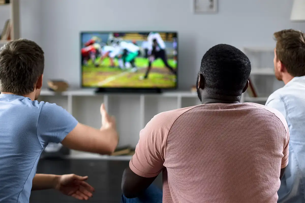 Men watching football