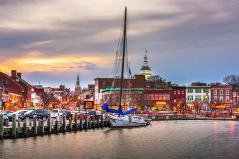 boat in annapolis harbor
