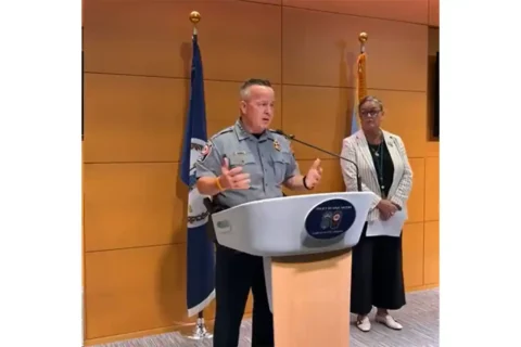Fairfax Police Chief Kevin Davis and school superintendent Michelle Reid