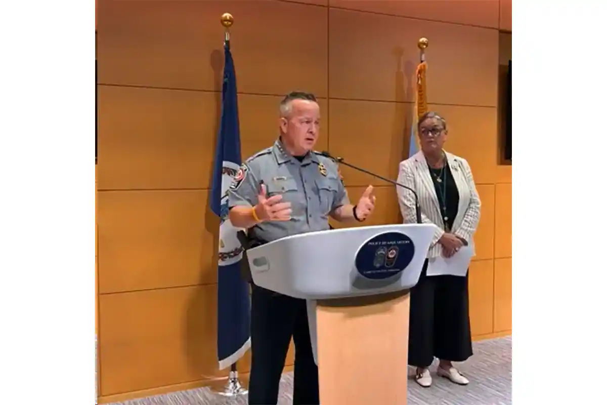 Fairfax Police Chief Kevin Davis and school superintendent Michelle Reid
