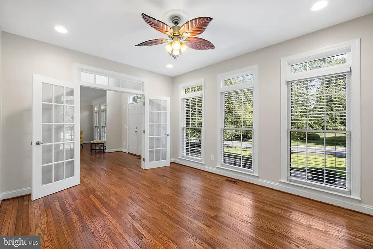 Office with French doors.