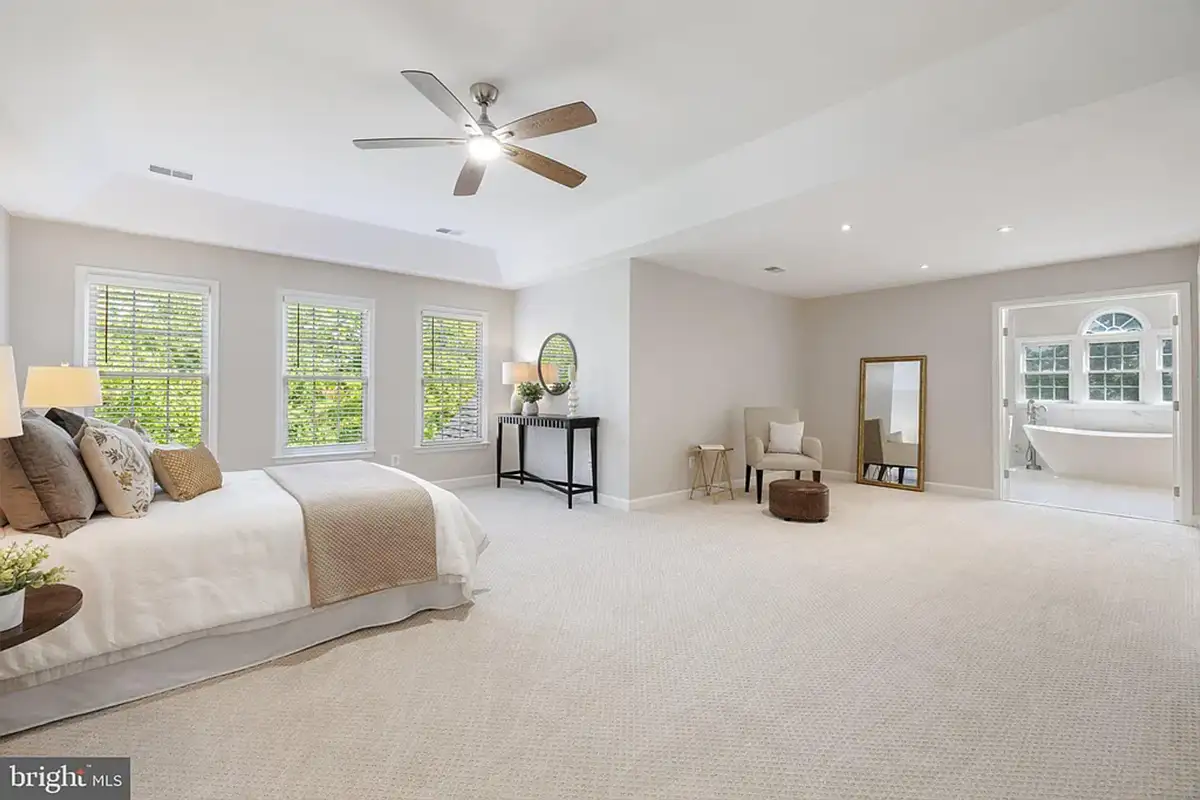 Carpeted master bedroom