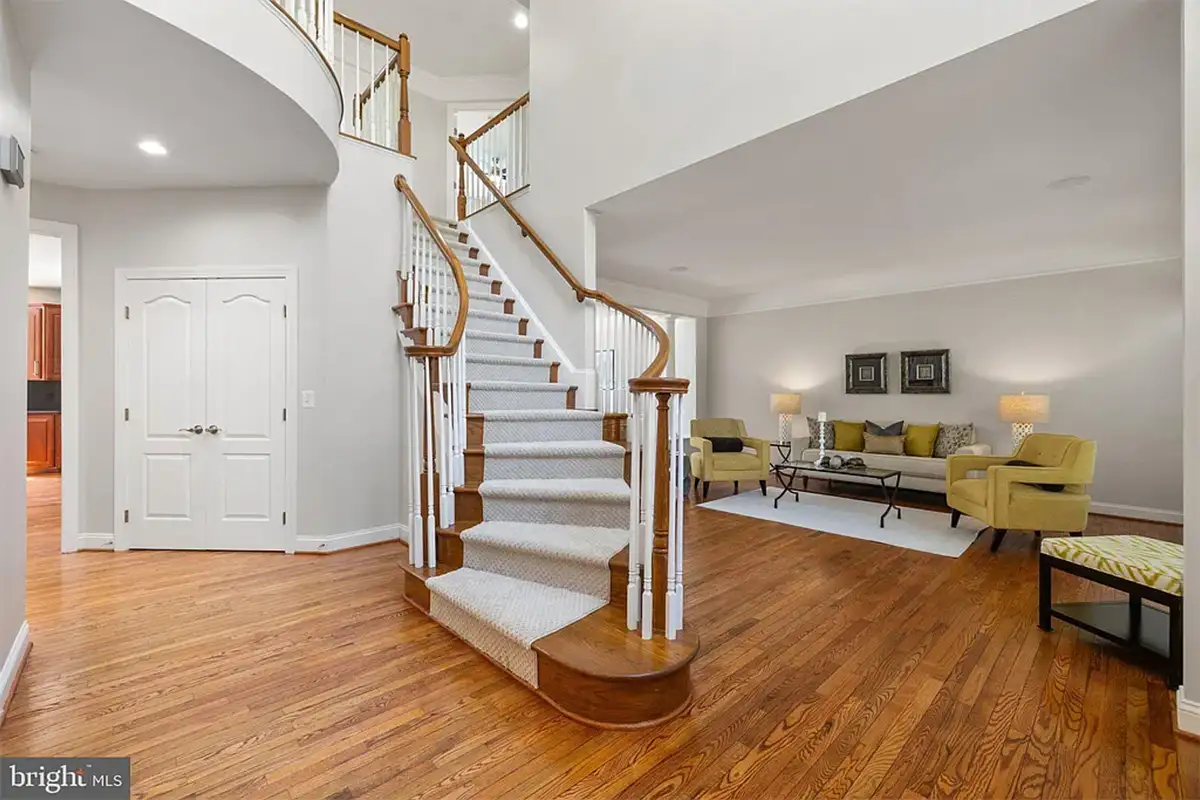 Grand staircase and sitting room
