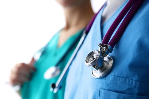 stethoscope around a doctor's neck