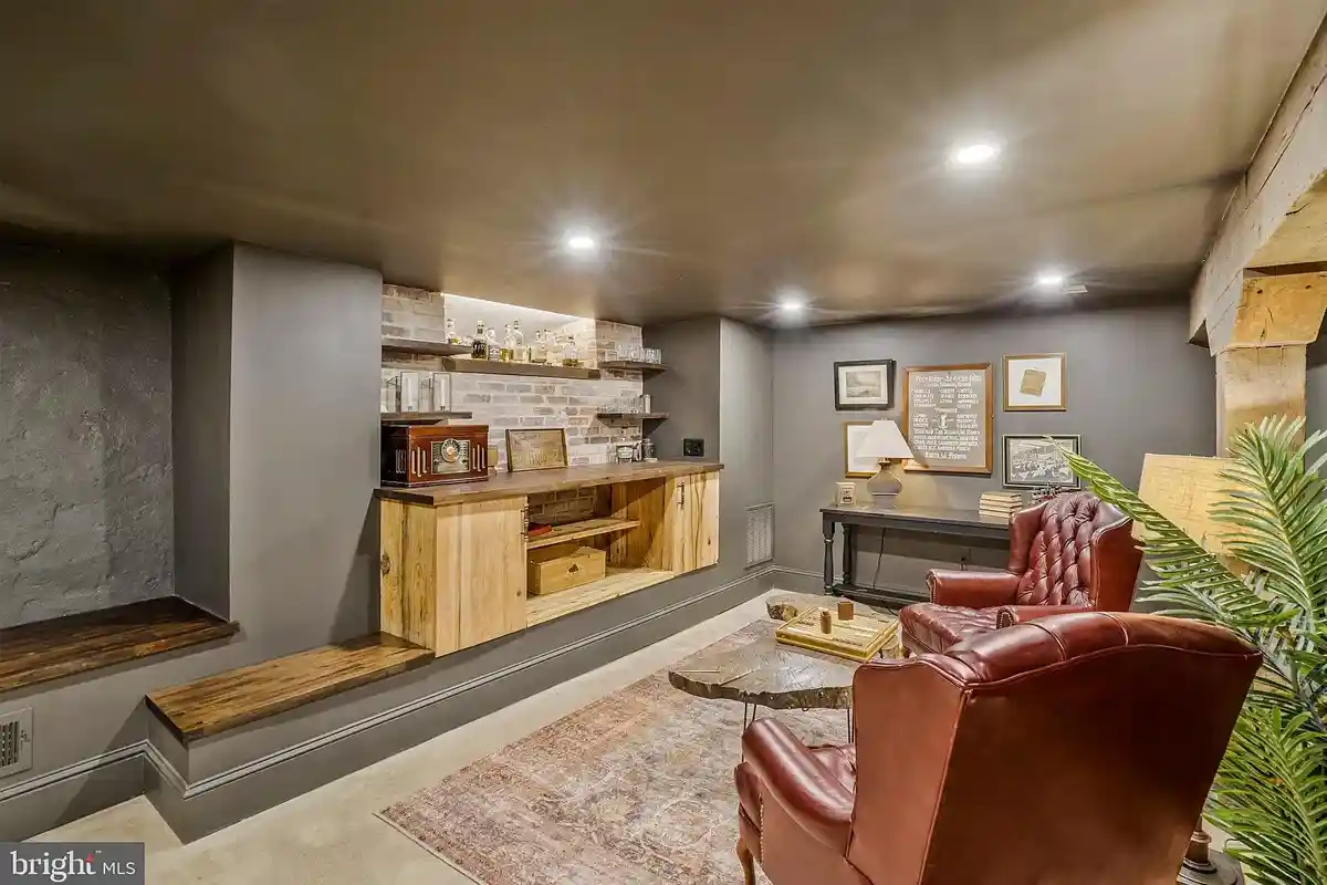 whiskey bar in basement