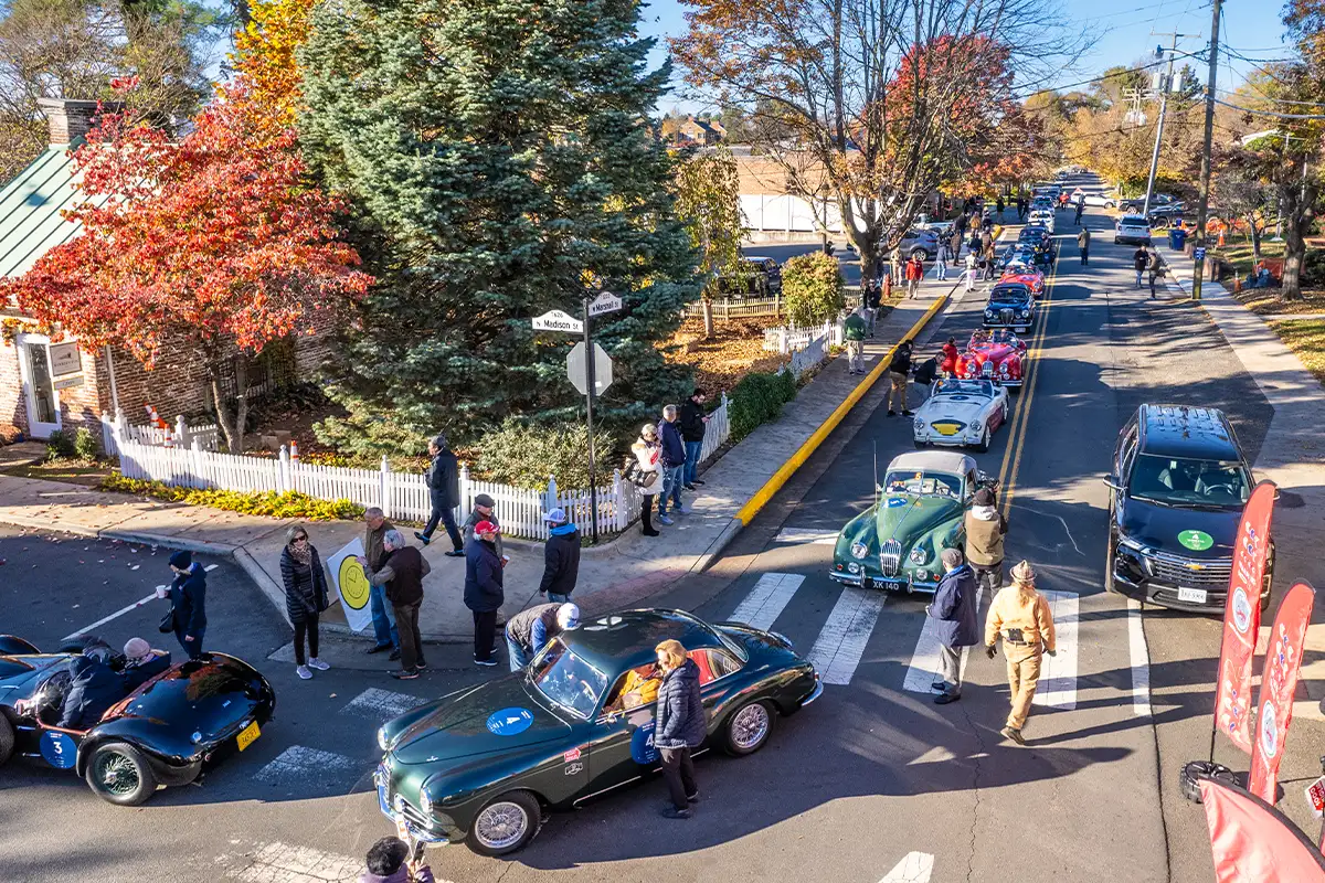 Cars in 1000 Miglia warm up race in Middleburg