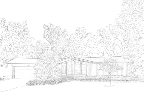 Sketch of a home on Reston Home Tour