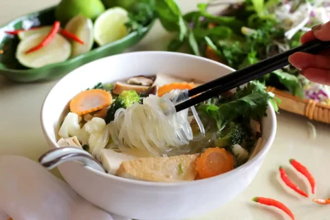 Hủ Tiếu Noodle Soup at Chay Restaurant