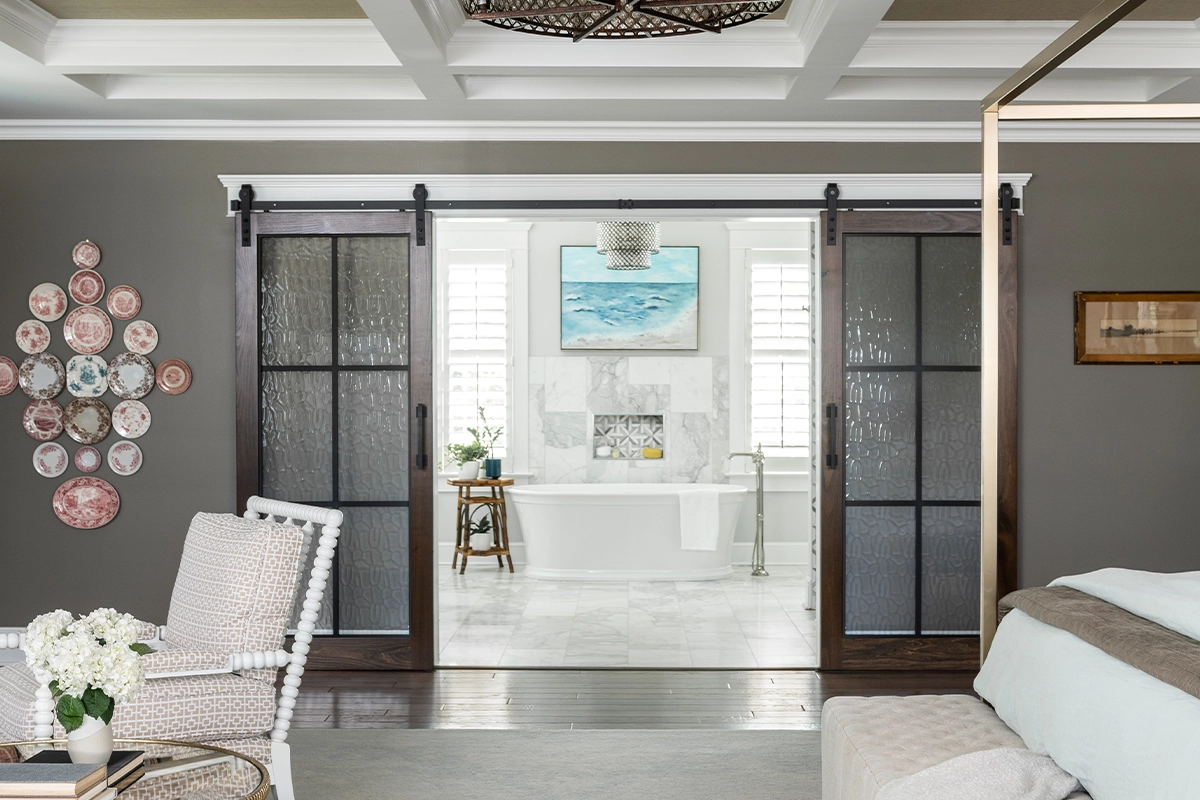 Bedroom with sliding doors