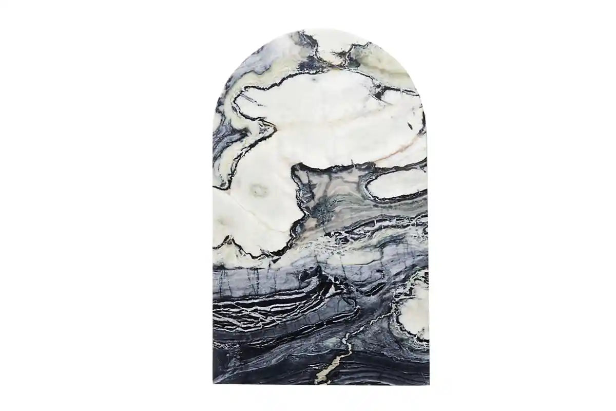 black and white marble serving board