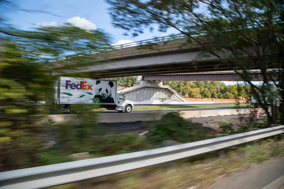 FedEx delivered the pandas in separate trucks. (Courtesy FedEx Photography)