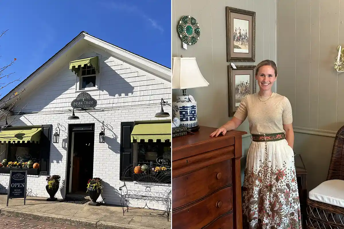 Pear Tree Cottage exterior and Annie Bluhm