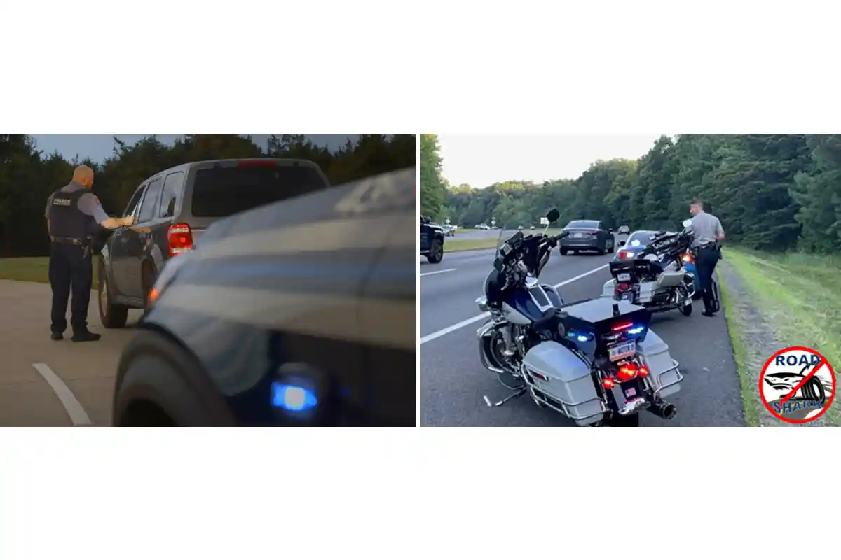 Fairfax County officers conduct Road Shark stops. (Courtesy Fairfax County Police Department)