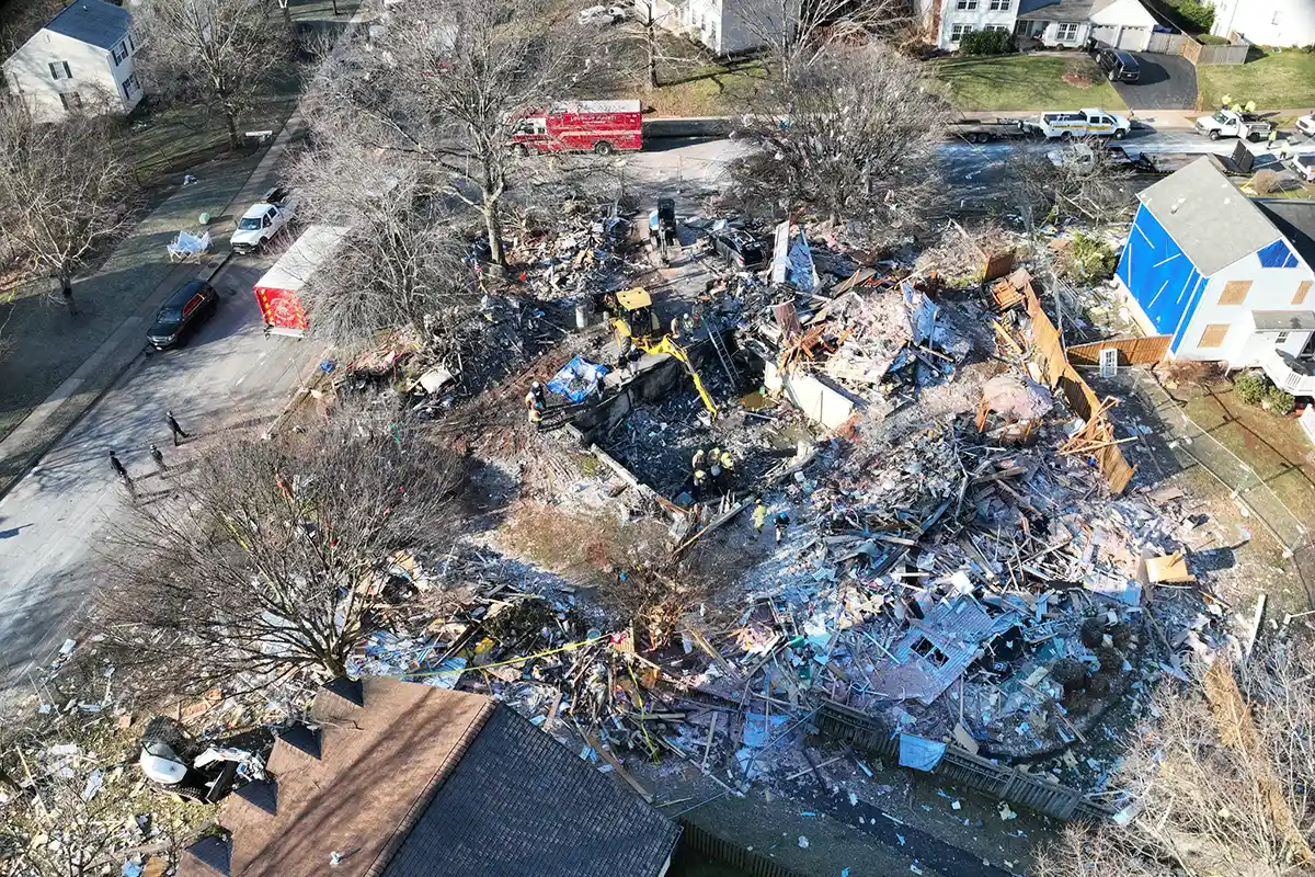Destruction left behind after Sterling house explosion