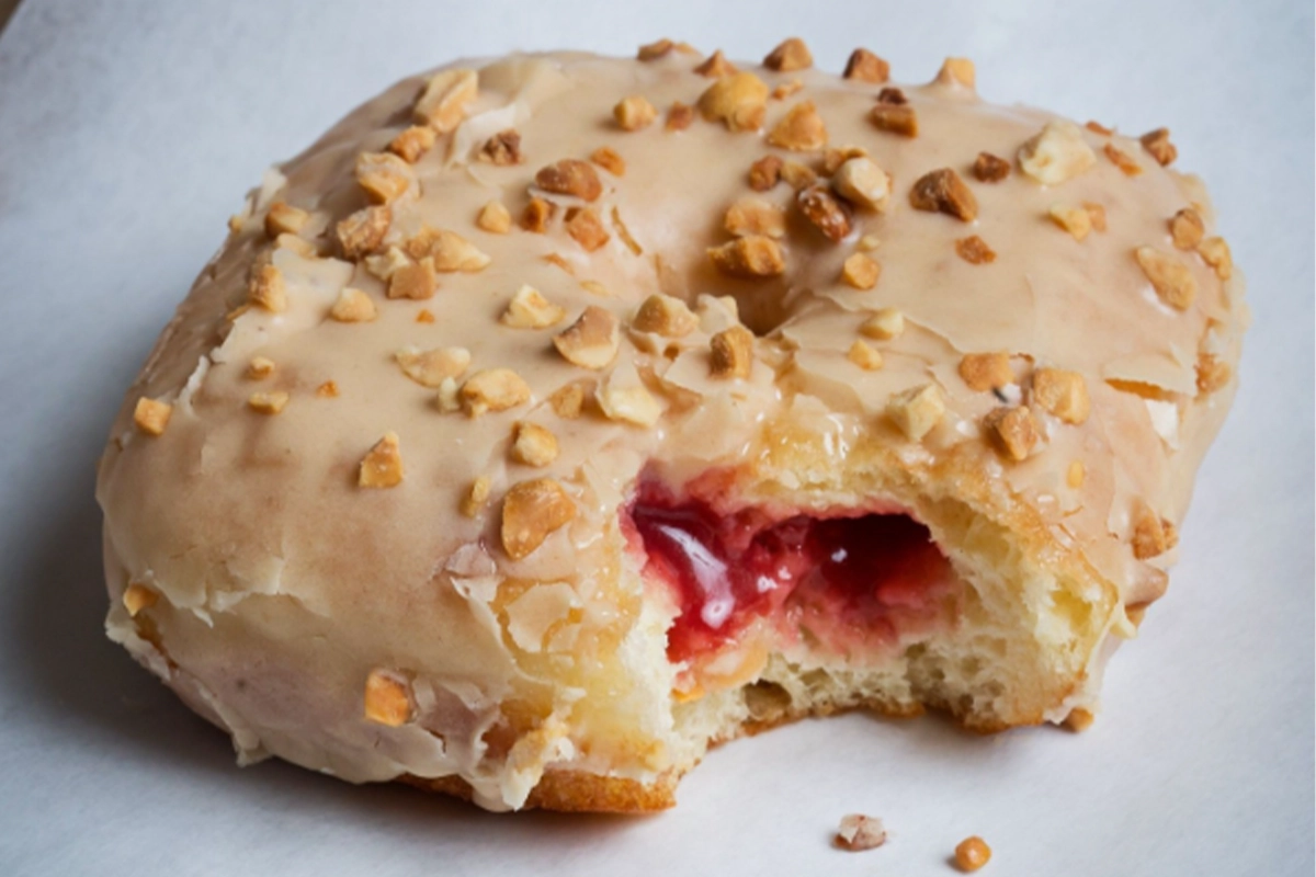 Peanut butter and jelly doughnut