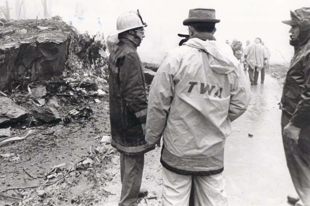 Officials at the crash site