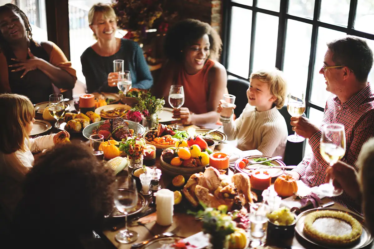 Thanksgiving dinner table