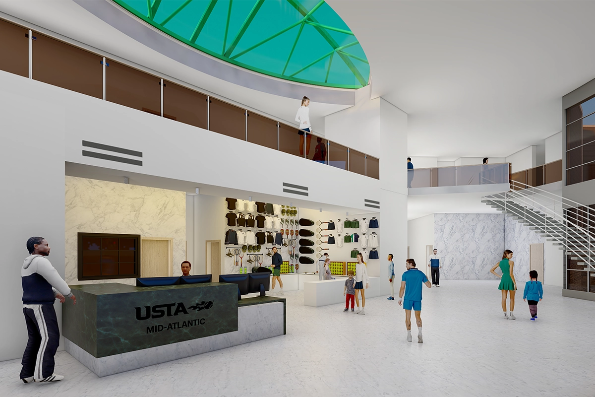 Reception area of new facility