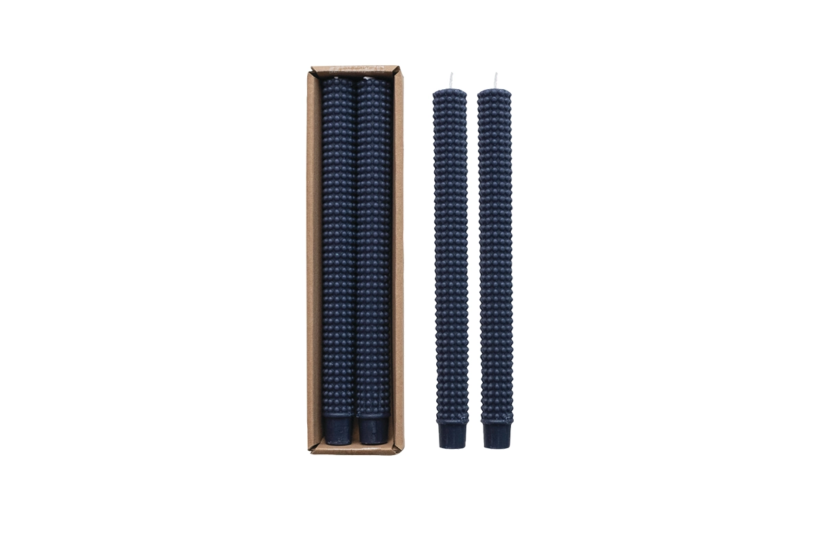10-inch Hobnail navy tapers